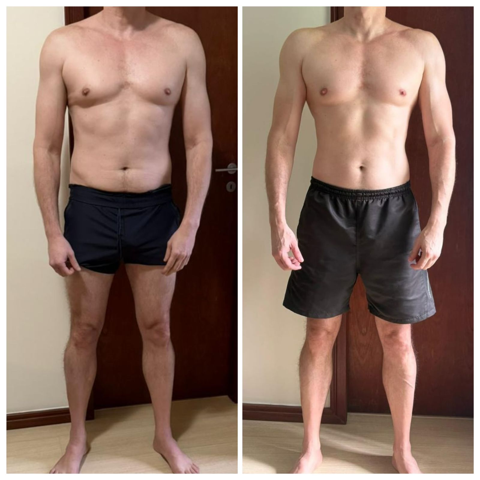 Transformação física com ganho de definição muscular