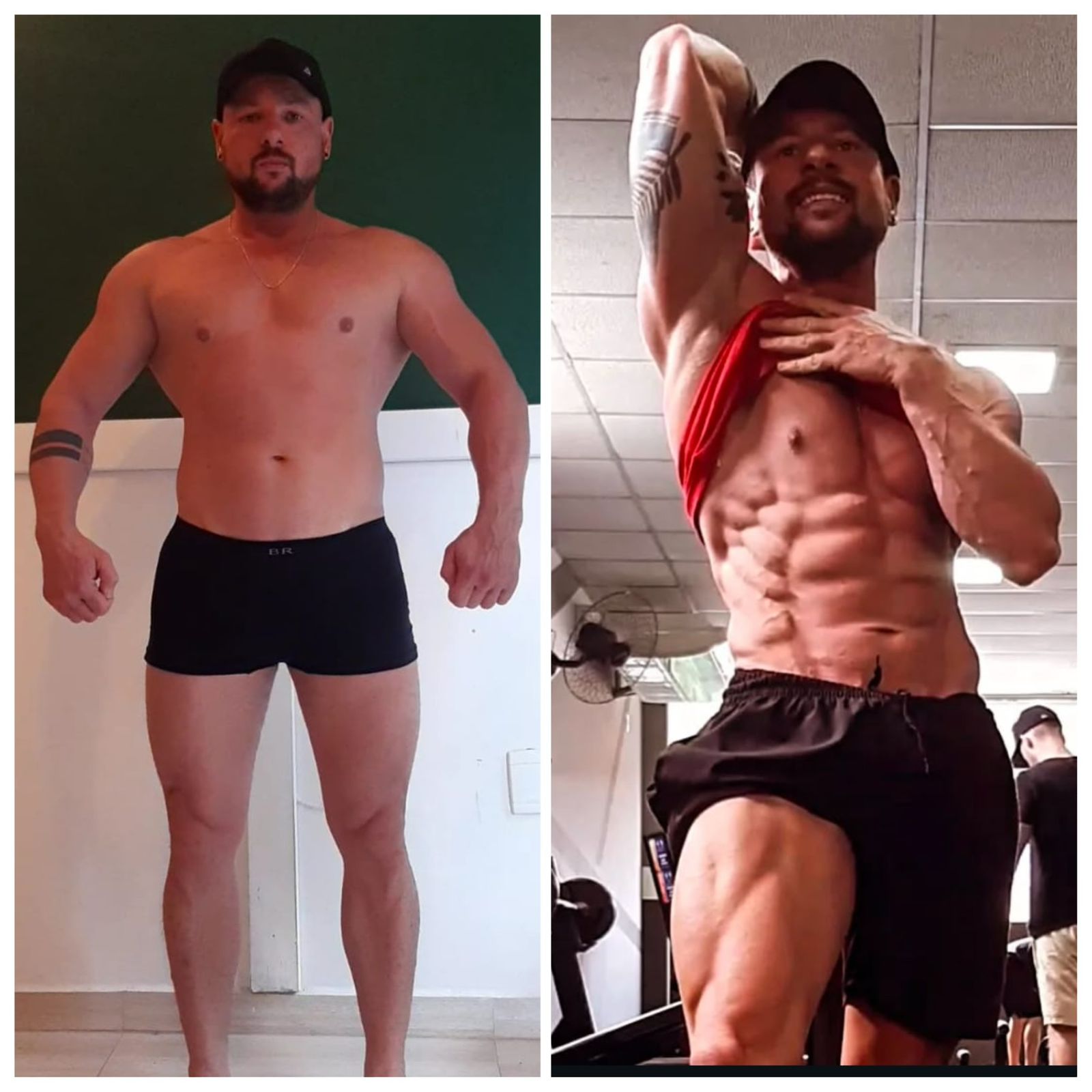 Transformação física com ganho significativo de massa muscular