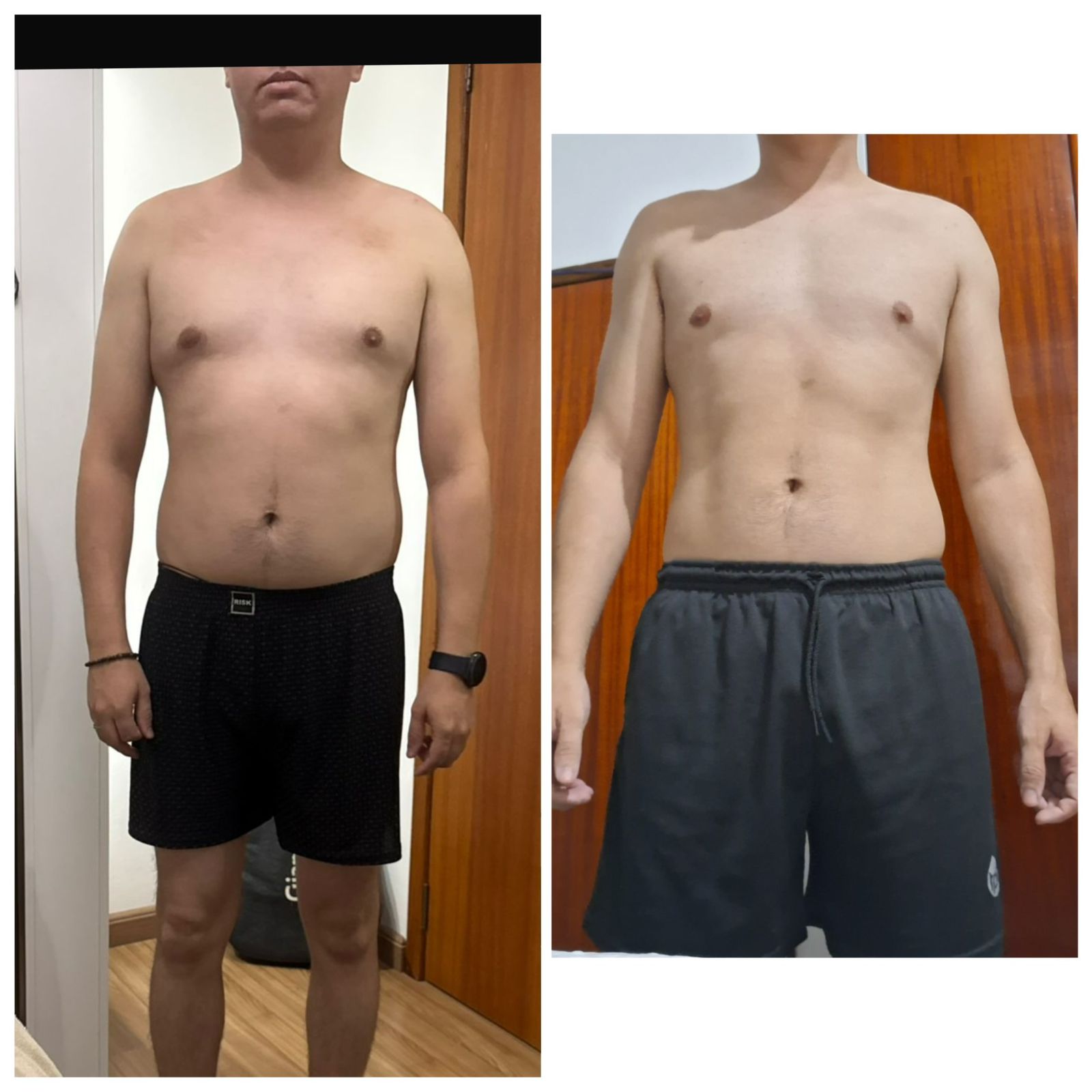 Transformação física com perda de gordura abdominal
