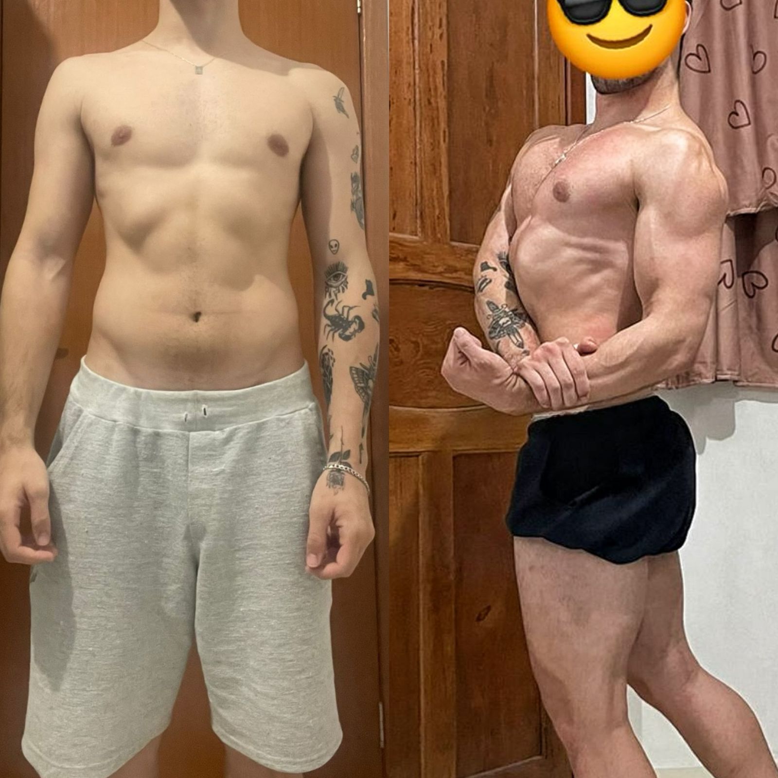 Transformação física com ganho de massa muscular