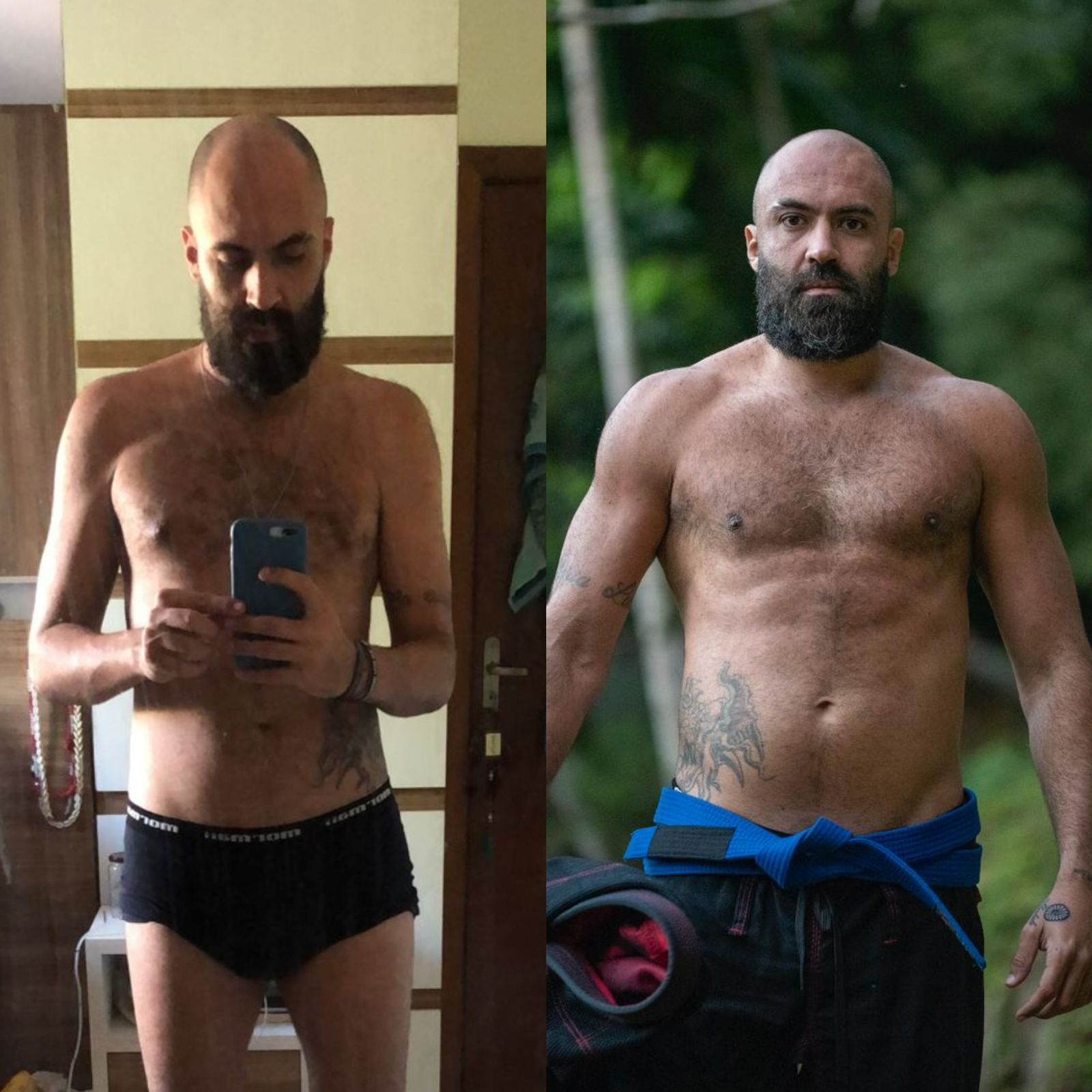 Transformação física com ganho de massa muscular